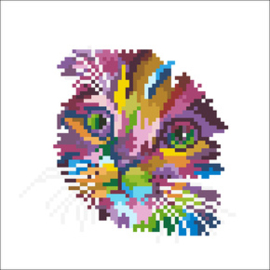 Diamond Art Colored Cat - Leisure Arts    la-da01-50460