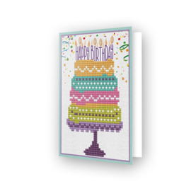 Diamond Dotz Greeting Card Happy Birthday Cake - Needleart World    nw-ddg-004