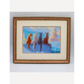 Borduurpakket Cats by the Sea - Aine     aine-a1034