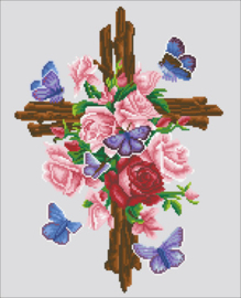 Diamond Dotz Flower Cross - Needleart World    nw-dd09-061