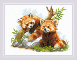 Borduurpakket Red Panda Cubs - RIOLIS     ri-2257