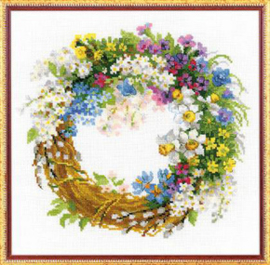 Borduurpakket Wreath with Bird Cherry - RIOLIS    ri-1536