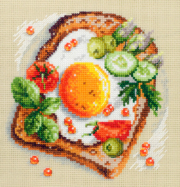 Borduurpakket Fried Eggs Toast - Chudo Igla    ci-120-092