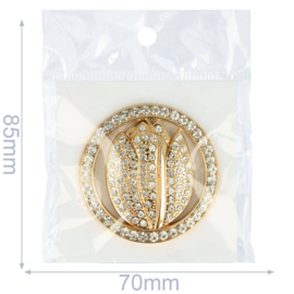 Magnetische broche tulp 45mm / goudkleurig  /  64265-GO