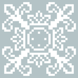 Diamond Dotz White on Blue with Frame - Needleart World    nw-dd01-003f
