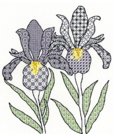 Boduurpakket Blackwork - Irises - Bothy Threads    bt-xbw05