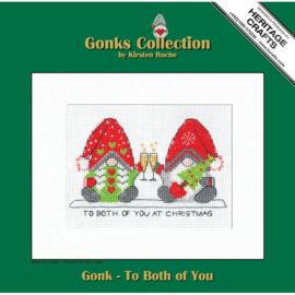Borduurpakket Gonk Card - To Both of You - Heritage Craft    hc-1943a