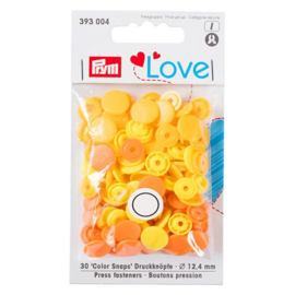 Prym Love Color Snaps / hart 12,4mm / geel en oranje