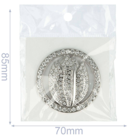 Magnetische broche tulp 45mm / zilverkleurig  /  64265-NI