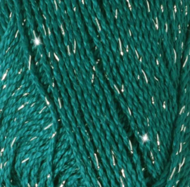Scheepjes Catona Shine Zilver Blauw Groen 401-S / Dark Teal - Silver