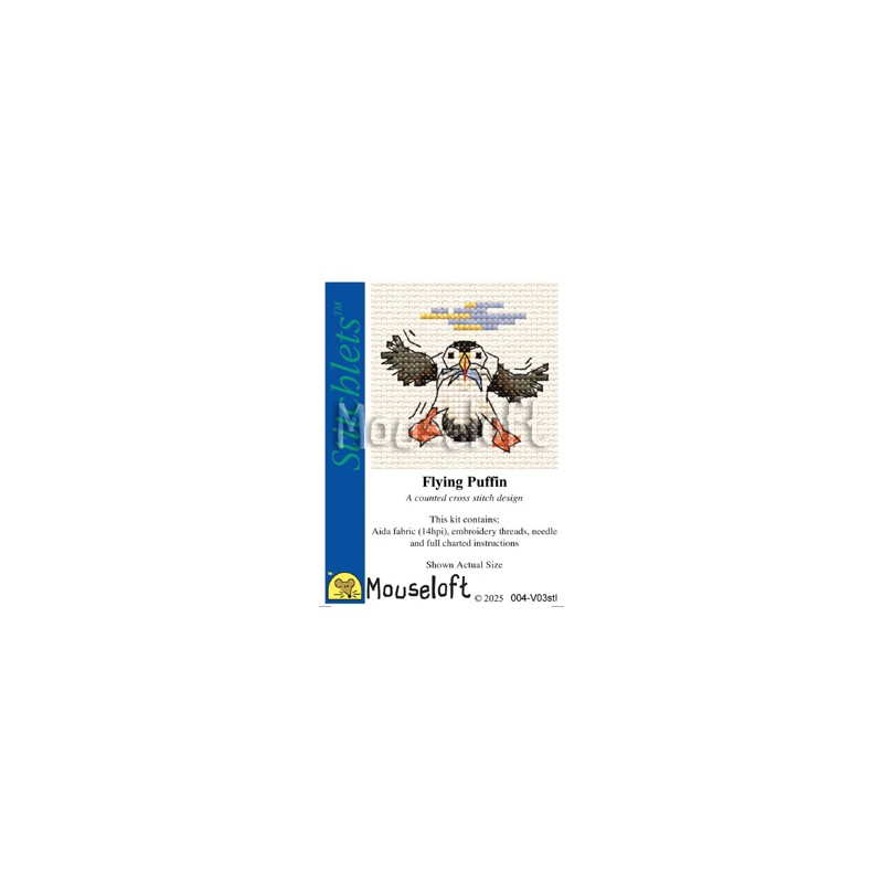 Borduurpakket Flying Puffin - Mouseloft     ml-004-v03