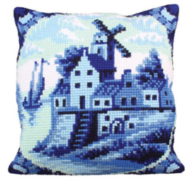 Kussen borduurpakket Delftware - Collection d'Art    cda-5201