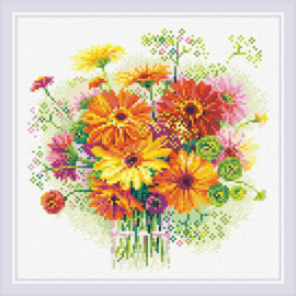 Diamond Mosaic Watercolor Gerberas - RIOLIS  ri-am0054