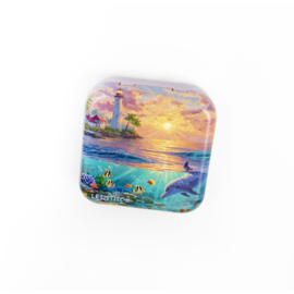 Dolphin Paradise Metallic Box - Leti Stitch    leti-25645