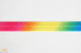 Regenboog Satijn Biaisband / 15 mm