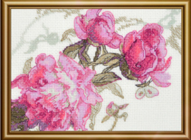 Borduurpakket Peonies - Whisper - RIOLIS     aine-a1010