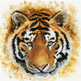 Voorbedrukt borduurpakket Tiger charge - Needleart World    nw-nc450-041