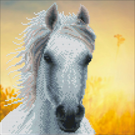 Diamond Art White Horse - Leisure Arts    la-da02-50461