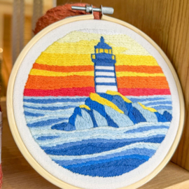 Vrij borduren pakket Lighthouse at Dusk - Milpoint    mil-e1-024k