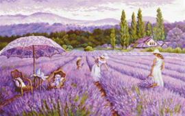 Borduurpakket Lavender field - Luca-S   ls-bu5008