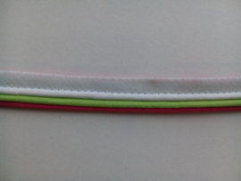Paspelband / Pipingband 3 kleuren (roze, groen en wit)