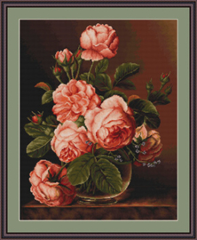 Petit Point Borduurpakket Vase of roses - Luca-S    ls-g488