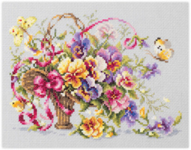 Borduurpakket Pansy Bouqet - Chudo Igla   ci-219-377