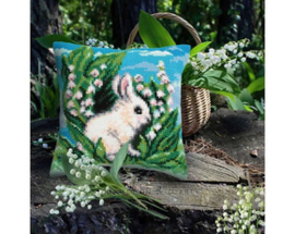 Kussen borduurpakket White Rabbit - Collection d'Art   cda-5460