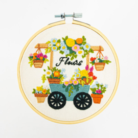 Vrij borduren pakket The Flower Wheelbarrow - Milpoint      mil-e1-010k