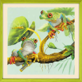 Borduurpakket Frogs - RIOLIS / kikkers ri-pt0083