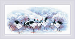 Borduurpakket Japanese Cranes - RIOLIS    ri-1806