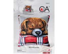 Kussen uittel borduurpakket Beloved Puppy - Collection d'Art    cda-5482cc
