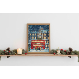 Borduurpakket London Christmas Bus - Leti Stitch     leti-l9982