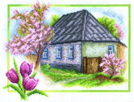 Borduurpakket Spring House - PANNA    pan-0332-ps