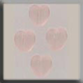 Glass Treasures Small Channeled Heart-Matte Rosa - Mill Hill  mh-12086