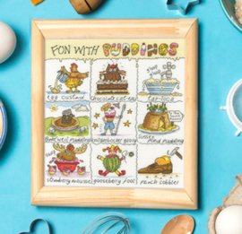 Borduurpakket Helen Smith - Fun With Puddings - Bothy Threads    bt-xhs18