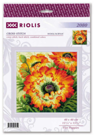 Borduurpakket Fire Poppies - RIOLIS   ri-2080