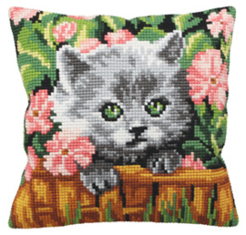 Kussen borduurpakket Minou - Collection d'Art    cda-5163