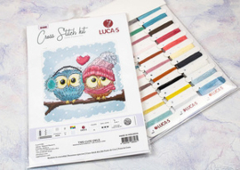 Borduurpakket Two Cute Owls - Luca-S   ls-b1400