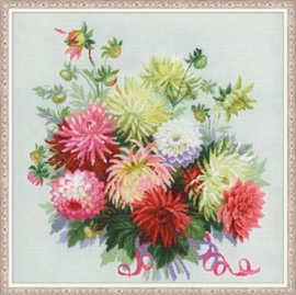 Borduurpakket Dahlias - RIOLIS    ri-1384