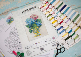 Borduurpakket Hydrangea Blooms - Leti Stitch    leti-l8065