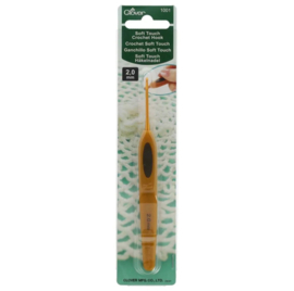 Clover Softgrip Touch haaknaald aluminium 2.00mm / CL 1001