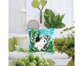 Kussen borduurpakket White Rabbit - Collection d'Art   cda-5460