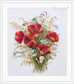 Borduurpakket Poppies and Oats - Merejka    mer-k128