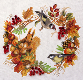 Borduurpakket Autumn Wreath - PANNA    pan-1615-ps