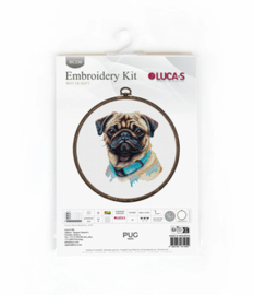 Borduurpakket Mops Pug - Luca-S    ls-bc230