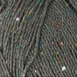 Scheepjes Catona Shine Regenboog Grijs 242-R / Metal Grey - Rainbow