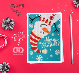 Diamond Dotz Greeting Card Merry Christmas Snowman - Needleart World    nw-ddg-019