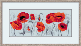 Borduurpakket Scarlet Poppies - RIOLIS    ri-p100-037