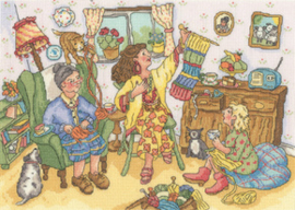 Borduurpakket Wendy Brown - Knit And Natter - Bothy Threads    bt-xwb01